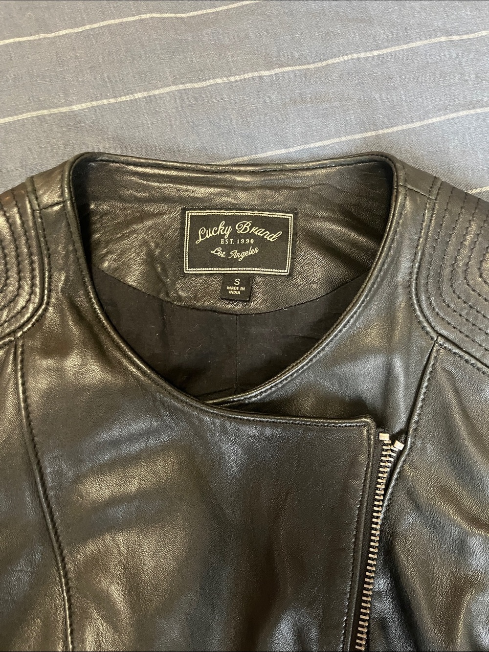 Lucky Brand Black Asymmetrical Leather Moto Jacket - Picture 6 of 7